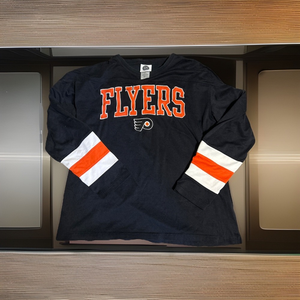 NHL Philadelphia Flyers Cotton Blend Jersey Style Shirt sz M 38/40